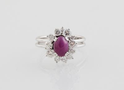 Diamant Sternrubin Ring - Gioielli