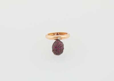 Ring mit behandelten Rubinen zus. ca. 4,60 ct - Gioielli