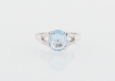 Diamant Aquamarin Ring - Gioielli