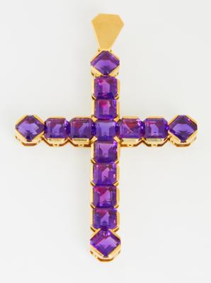 Amethystkreuz zus. ca. 45 ct - Jewellery
