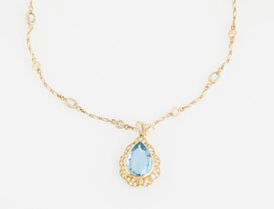 Aquamarincollier ca. 7,70 ct - Klenoty