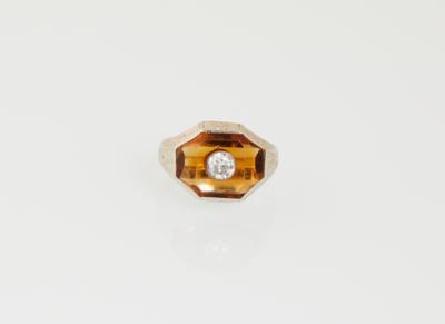 Altschliffbrillant Citrin Ring - Gioielli