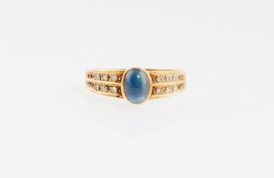 Achtkantdiamant Saphir Ring - Gioielli