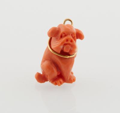 Korallenanhänger Hund - Schmuck