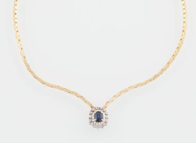 Achtkantdiamant Saphir Collier - Jewellery