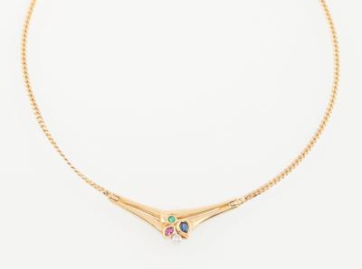 Brillant Farbstein Collier - Klenoty