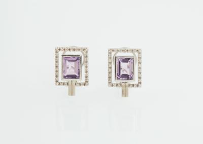 Brillant Amethyst Ohrclips - Schmuck