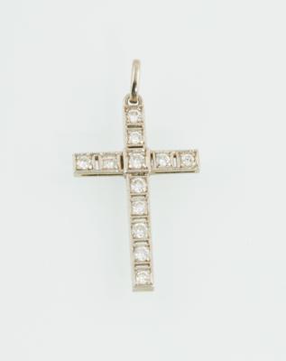 Brillant Kreuzanhänger zus. ca. 0,30 ct - Schmuck