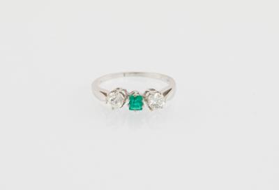 Altschliffbrillant Smaragd Ring - Aukce ke Dni matek