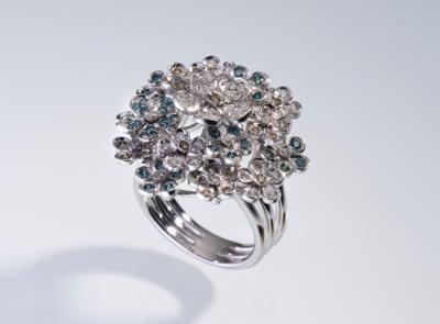 Brillant Trembleuse Ring mit tlw. künstlich farbveränderten Brillanten - Mother's Day Auction Jewellery