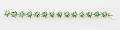 Diamant Smaragd Blüten Armband - Gioielli