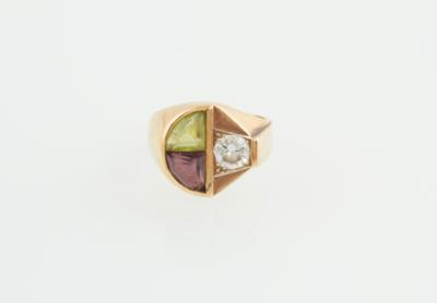 Brillant Peridot Turmalinring - Klenoty