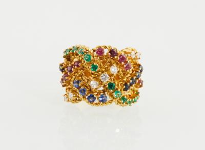 Brillant Rubin Saphir Smaragd Ring - Schmuck