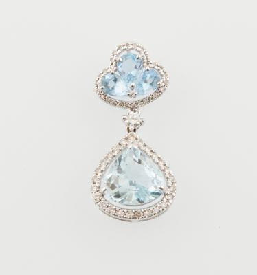 Diamant Aquamarin Anhänger - Jewellery