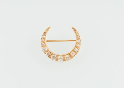 Diamantbrosche Mond zus. ca. 1,60 ct - Schmuck