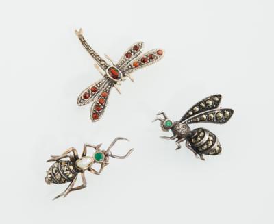 Drei Broschen Insekten - Klenoty
