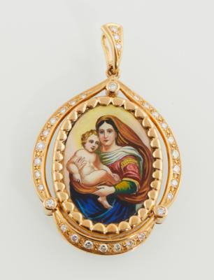 Brillantanhänger Madonna mit Kind zus. ca. 1 ct - Klenoty