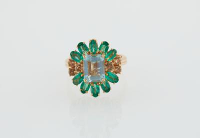 Smaragd Aquamarin Ring - Jewellery