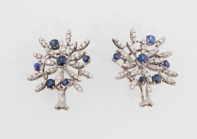 Achtkantdiamant Saphir Ohrclips - Jewellery
