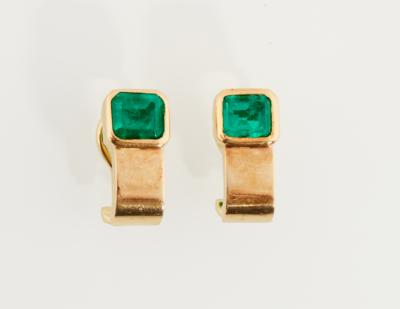 Smaragd Ohrclips zus. ca. 2 ct - Jewellery