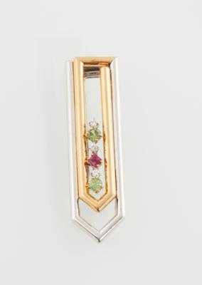 Brillant Rubin Granat Brosche - Jewellery