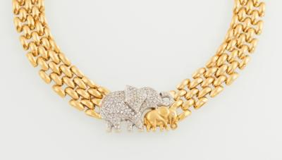 Brillantcollier Elefanten zus. ca. 1,50 ct - Gioielli