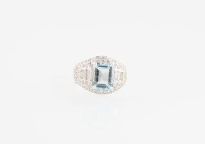 Diamant Aquamarinring - Klenoty