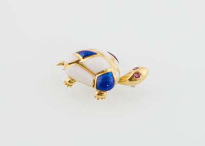 Rubin Brosche Schildkröte - Jewellery