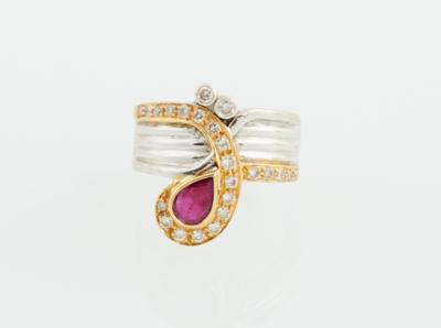 Brillant Rubin Ring - Gioielli