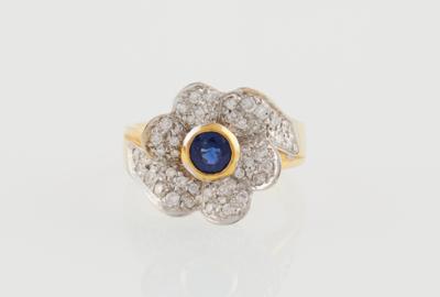 Brillant Saphir Blütenring - Jewellery