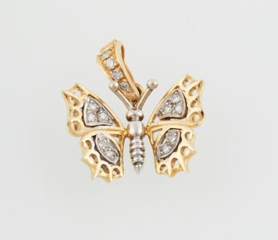 Brillantanhänger Schmetterling zus. ca. 0,20 ct - Jewellery