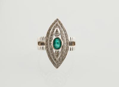 Brillant Diamant Smaragd Ring - Klenoty