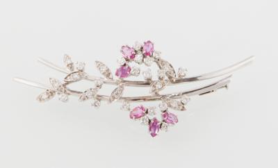 Brillant Rubin Brosche - Jewellery