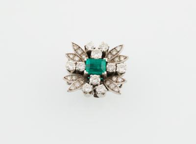 Diamant Smaragd Steckschließe - Gioielli