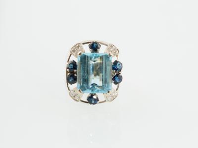 Aquamarinring ca. 11,50 ct - Klenoty