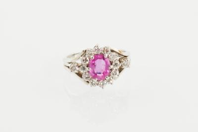 Brillantring mit unbehandeltem pinken Saphir ca. 1,35 ct - Gioielli