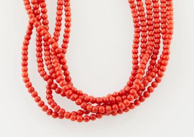 Korallen Collier 6-reihig - Jewellery