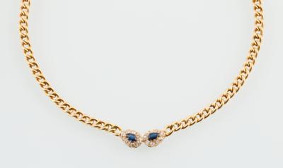 Diamant Saphir Collier - Klenoty