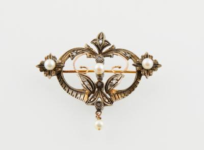 Kulturperlen Diamant Brosche - Jewellery