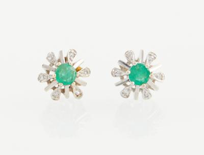 Diamant Smaragd Ohrschrauben - Jewellery