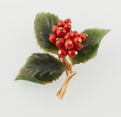 Korallenbrosche Beeren - Jewellery