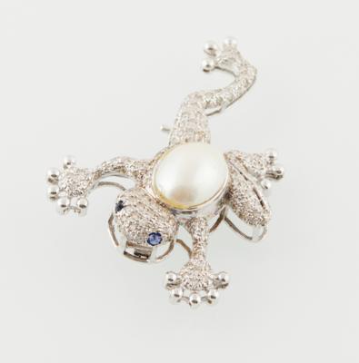 Brillantbrosche Frosch zus. ca. 1,26 ct - Jewellery