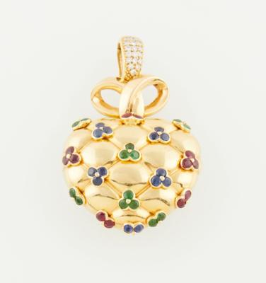Brillant Farbstein Herzmedaillon - Jewellery