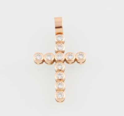 Brillant Kreuzanhänger zus. ca. 1,26 ct - Schmuck