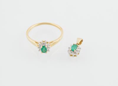 Brillant Smaragd Garnitur - Jewellery