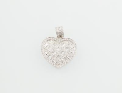 Diamant Herzanhänger zus. ca. 1,23 ct - Gioielli