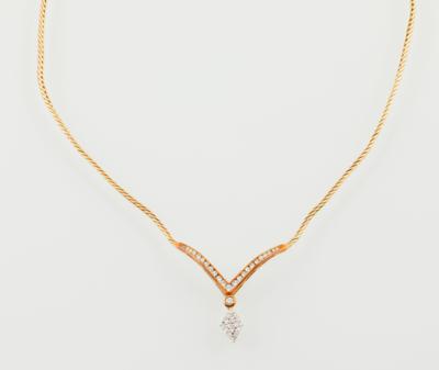 Diamantcollier zus. ca. 0,80 ct - Gioielli