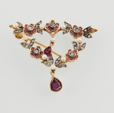 Diamant Rubinbrosche - Jewellery