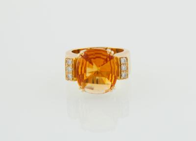 Brillant Citrin Ring - Schmuck