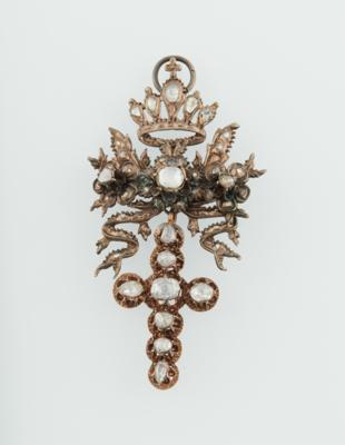 Diamantrauten Anhänger mit Krone - Jewellery